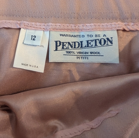 Pendleton Womens Pencil Skirt Pink Sz 12 Petite 100% Wool Office Career Classic - Picture 8 of 9